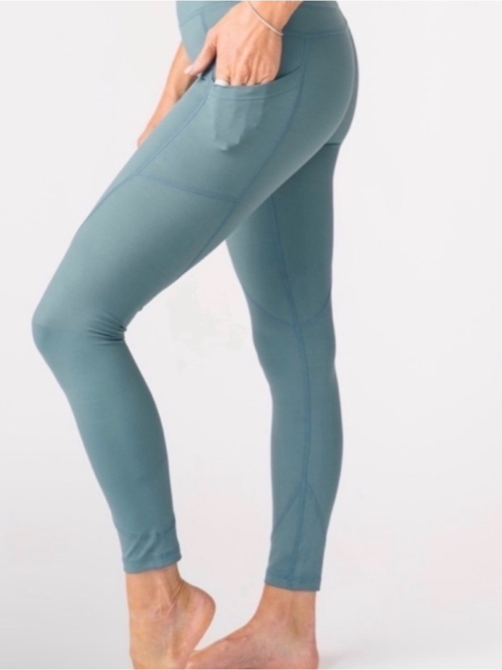Light n Tight Hi-Rise 7/8 Leggings Teal Blue With pockets 6/8